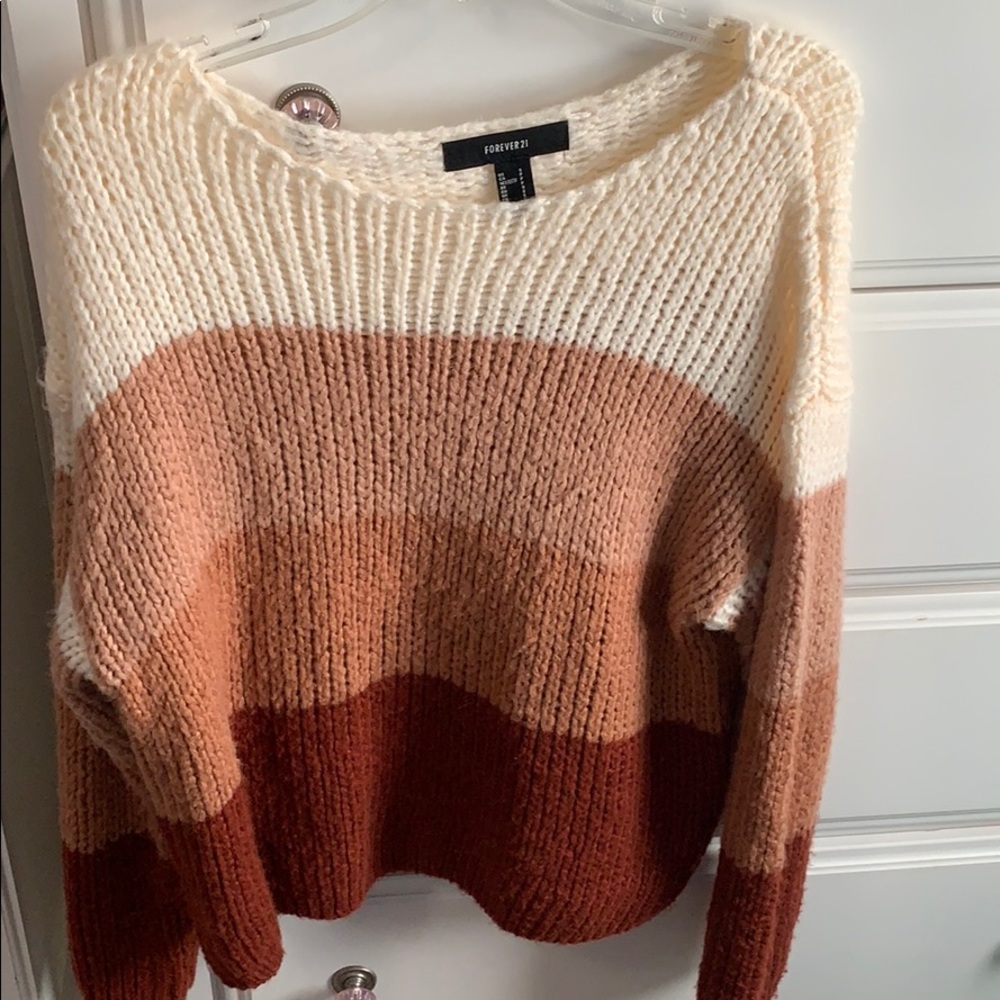 COLORBLOCK FOREVER 21 CHUNKY SWEATER
